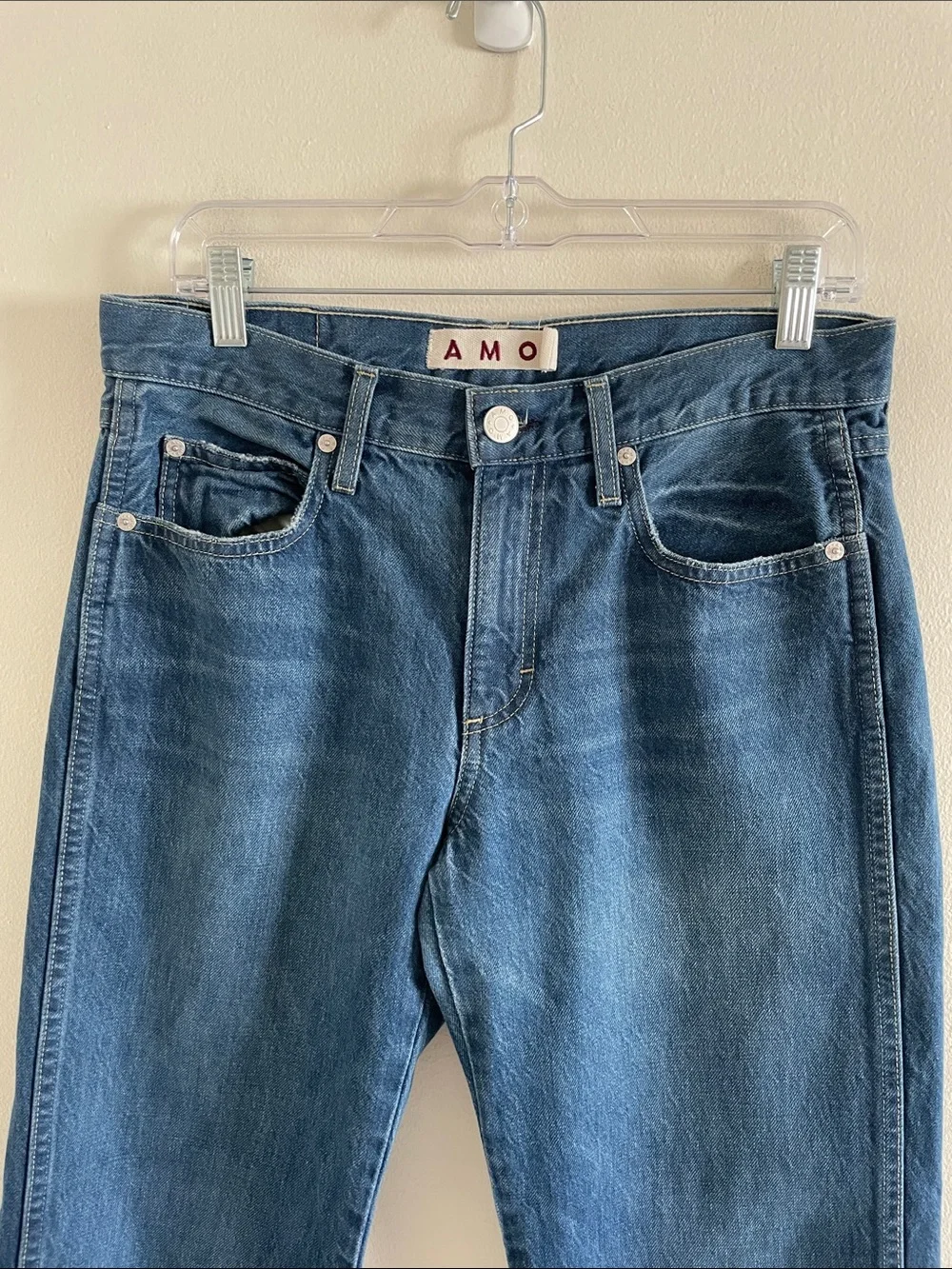 AMO Libby Jeans Women’s Size 27 Relaxed Straight Cropped Mid Rise Mastermind